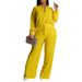 Women's Two Piece Set Long Sleeved Pleated Casual Shirt With Elastic Waist And Straight Leg_ecoleips.com