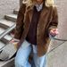 Retro Suede Women's Blazer, New Autumn Style, Dark Brown, Suit Collar, Single-Breasted, Pocketed Short Coat_ecoleips.com