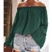 Women's Off-Shoulder Flutter Sleeve Blouse – Polka Dot Peplum Top, Lightweight Chiffon, Loose Fit, Sweet & Elegant For Work & Casual_ecoleips.com