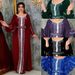 Women's Clothing Hot Diamond Long Skirt Chiffon Puff Sleeve Dress With Belt_ecoleips.com