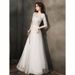 Women's Clothing Women's Elegant Long Evening Dress White High Quality Autumn Spring Style Annual Meeting Dress_ecoleips.com