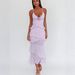 Women Summer Solid Color Spaghetti Strap Dress Elegant Slimming Ruffle Hem Maxi Dress Casual Party Long Gown_ecoleips.com