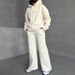 Women's Clothing Oversized Hoodie & Jogger Set - Lazy Chic Letter Print Lounge Wear Two-Piece Outfit For Women (Blue/Peach/Black/White)_ecoleips.com