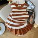 Women's Clothing Women's Summer New Sleeveless Striped Slim Vest Skirt Fishtail Dress Knitted Skirt Female_ecoleips.com