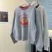 Real Shot Of Foreign Trade Color-blocked Thin Sweatshirt For Women, Spring, Autumn, Winter 2024, Loose Long-sleeved Top,_ecoleips.com