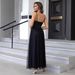 Women's Clothing Contrast Color Mesh Slit Slim Dress_ecoleips.com