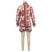 Elegant Two Piece Pant Set Long Sleeved Top With Shorts Sophisticated Print For Spring Autumn Summer_ecoleips.com