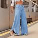 Women's Clothing Trendy Wide-Leg Jeans For Women – Light Blue, Mid-Rise, Non-Stretch & Street Style – XS To XL_ecoleips.com