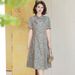 New Chinese Mom Summer National Style Fashionable Lady Improved Cheongsam Middle-aged Women Over-the-Knee Long Dress_ecoleips.com