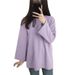 Women's Autumn Korean-Style Long-Sleeved Solid-Color T-Shirt With Loose Fit, Versatile Slimming Base Layer And Student T_ecoleips.com