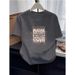 Women's Classic Fit Short Sleeve T-Shirt – Korean-Inspired Crew Neck Cotton Top With Minimalist Letter Print (7 Colors, S-3XL)_ecoleips.com