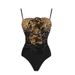 Women's Clothing One Shoulder Fishbone Ruffle Sequined Print One Piece Swimsuit Suit Female Cross Border New_ecoleips.com