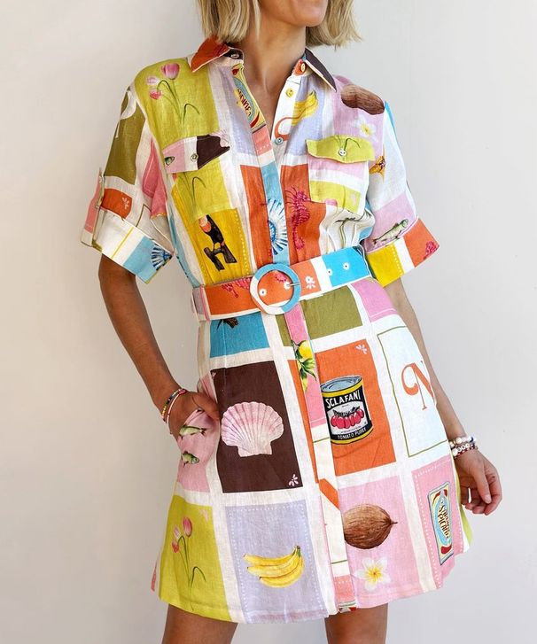 Women's Clothing Casual Fashion Linen Cardigan Belt Temperament Versatile Dress_ecoleips.com