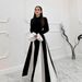 K New Style Of Women's Clothing With Flared Sleeves And Color-blocking Design, Elegant Waist-cinching Dress._ecoleips.com