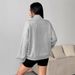 AD712 European American Cross-border Fashion Autumn And Winter New Women's Casual Comfortable Half-zip Stand-up Collar_ecoleips.com