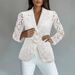 "Women's Slim Fit Printed Blazer Jacket Long Sleeve Office Casual Polyester Blazer For Autumn"_ecoleips.com