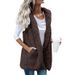 Women’s Oversized Hooded Vest – Lightweight Sleeveless Jacket With Pockets Solid Color Sleeveless Hooded Pocket Vest In Stock_ecoleips.com