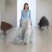 Verve 2025 Women's Fashion Digital Print Long Sleeve V-neck Patchwork Maxi Dress_ecoleips.com