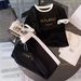 Lazy Casual Letter Print Two Piece Set Round Neck Short Sleeve T-Shirt And Loose Wide Leg Pants Women's Comfortable Streetwear_ecoleips.com