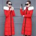 "Knee-Length Winter Coat For Women – Slim-Fit Cotton Parka With Thickened Warmth"_ecoleips.com