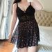 Aria Basics Aria Basics Cross-border European And American Plus-size Sexy Lace Mesh Deep V Camisole Nightdress 2081_ecoleips.com