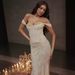 Women's Clothing Solid Color Suspender Low Neck Showing Chest Pleated Hip Fishtail Printed Dress_ecoleips.com