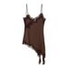 Cross-border Foreign Trade European And American Summer New Women's Clothing Series Lace Asymmetric Casual Strap Mini_ecoleips.com