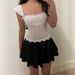 Youthful Sweet Gentle Jacquard Inner Top Bow Tie Fitted Camisole Side Zipper Women's Clothing Tops_ecoleips.com