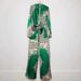 Women's Clothing Women's Retro Geometric Print Lace Up Waist Shirt Two Piece Spring Loose Wide Leg Pants Suit_ecoleips.com