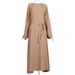 Elegant Spring Muslim Dress – Flowy Long Sleeve Maxi Dress With U-Neck & Flared Sleeves, Modest & Stylish Casual Wear_ecoleips.com