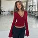 Aria Basics Aria Basics 2025 Autumn New Women's Long Sleeve V-Neck Fashion Sexy Lace Trim Slim Fit T-Shirt Wholesale From Europe And America_ecoleips.com