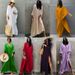 Women's Clothing New Style Rayon Solid Color Blouse Seaside Vacation Long Skirt Loose Blouse Bikini Swimsuit Robe Outer Wear For Women_ecoleips.com