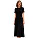 Button-Detail Jacquard Knit Dress Women's Crochet Lace Hollow-Out Design A-Line Midi Dress for Spring Summer Orange White Black Burgundy S XL_ecoleips.com