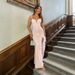 Women's Clothing Suspender Dress V Neck Tube Top Dress Feather Edge Slit Style_ecoleips.com