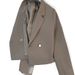"Petite Sage Green Cropped Blazer Fall Trendy Short Jacket For Women, Unique Design Casual Suit Coat"_ecoleips.com