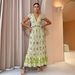 Women's Sexy Fashion Linen Ruffled Maxi Dress Long Elegant Gown for Women Casual Comfortable Summer Dress_ecoleips.com