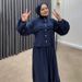Verve 2025 Spring/Summer New Comfortable Fashion Muslim Loose Solid Color Set Dress_ecoleips.com