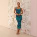 Women's Sleeveless Slim Fit Printed Dress One Shoulder Neck Design Backless Slit Summer Spring New Style Fashionable Evening Gown_ecoleips.com