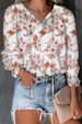 Verve Women's Clothing 2025 Autumn Winter New Floral Print V-neck Long Sleeve T-shirt Top_ecoleips.com