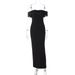 2025 Summer New Fashion Elegant Off-Shoulder With Back Slit Slim Long Dress Trendy Wholesale_ecoleips.com