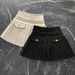 White High-Waisted Slimming Pleated Mini Skirt Wool Petite Women New Spring Winter Style_ecoleips.com