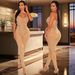 Women's Clothing fashion women's hot diamond sexy slim fit arm wrapped suspender jumpsuit_ecoleips.com