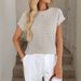 Women's Clothing Round Neck Pullover Short Sleeve Top Two Tone Knitted Summer New Arrival_ecoleips.com