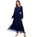 Women's Patchwork Long Sleeved Fashion Dress_ecoleips.com