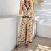 Diyun 2025 Spring Summer Bohemian European And American Style Printed Lace Cardigan Vest Long Pants Set_ecoleips.com
