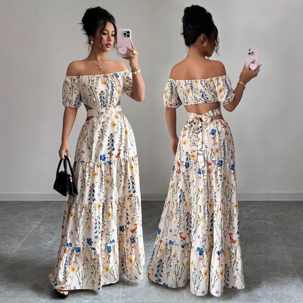 2025 Best-Selling New Women's Elenzga Elegant Long Dress With Open Back And Off-Shoulder Straps_ecoleips.com