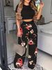 Women's Plus Size Fashion Casual Suit Set With Printed T-Shirt And Wide Leg Pants Trendy Clothing_ecoleips.com