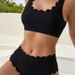 Women's Clothing New Swimsuit Female Sexy Bikini Solid Color Split Swimsuit Female High Grade Lace High Waist Holiday Swimsuit_ecoleips.com