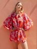 Women's Loose Fitting Casual Puff Sleeve Jumpsuit with Tie Waist Linen Blend Romper for Spring/Summer_ecoleips.com