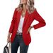 Oversized Blazer For Women - Spring/Fall Long Sleeve Notch Lapel Jacket, Breathable Polyester Work-to-Weekend Top With Relaxed Fit (XS-XXL)_ecoleips.com